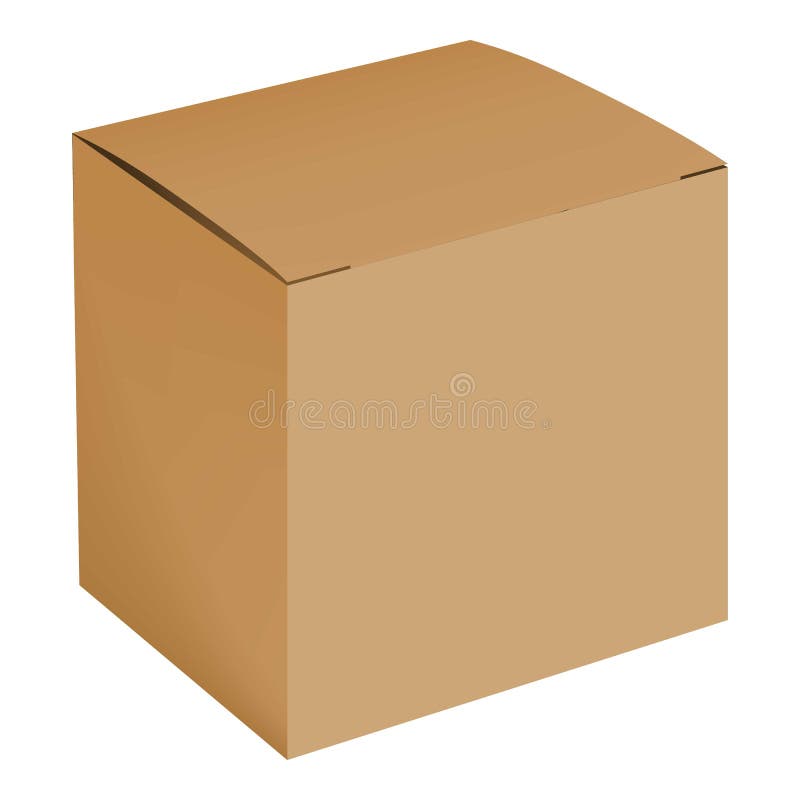 Download Blank Cardboard Box Mockup, Realistic Style Stock Vector ...