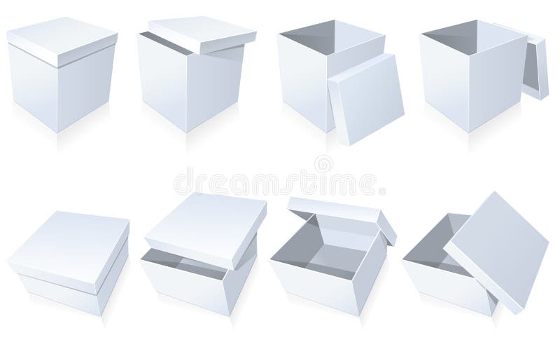 Blank cardboard boxes stock illustration