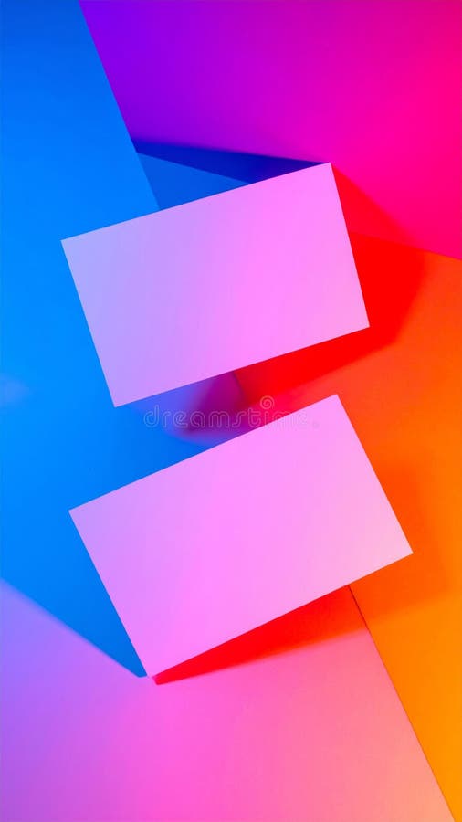 Blank Cards Mockup on Vibrant Background vector illustration