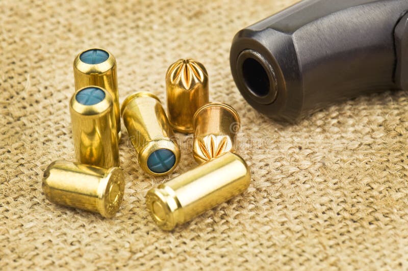 Blank cartridges and gun stock image. Image of armed 30099725