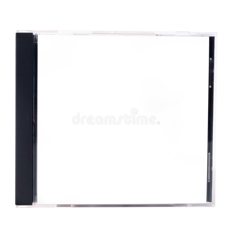 A blank CD case on a white background