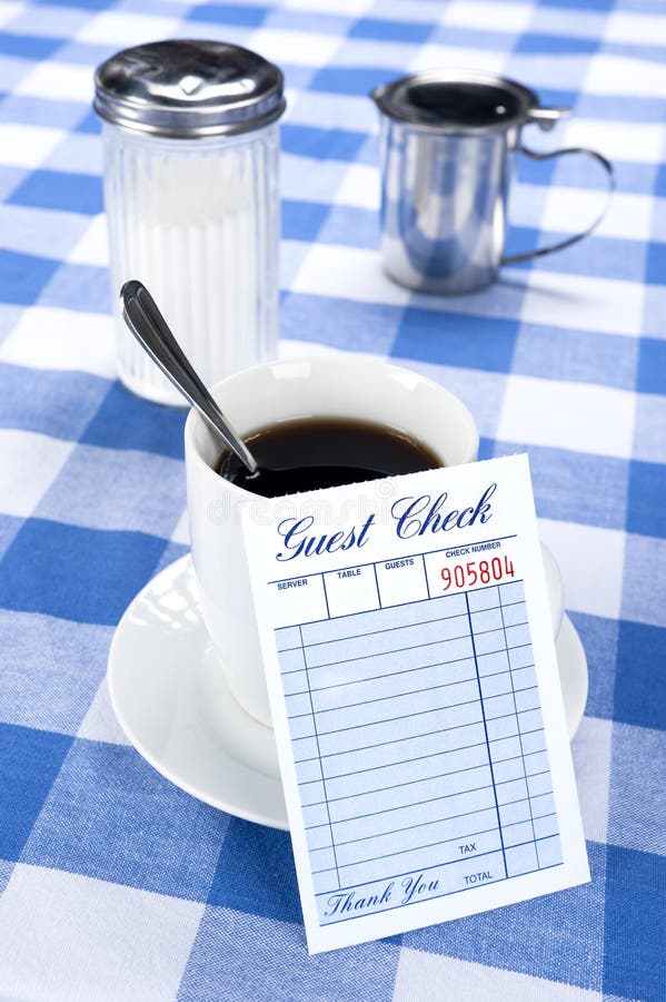 Blank check in diner