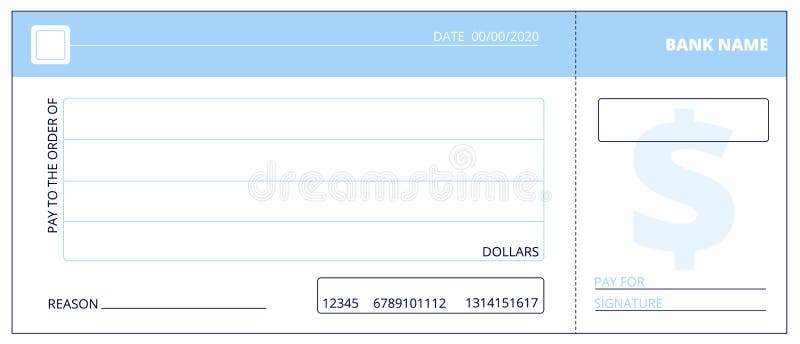 Blank Check Template. Business Cheque Book Design. Bank Checking Inside Blank Business Check Template