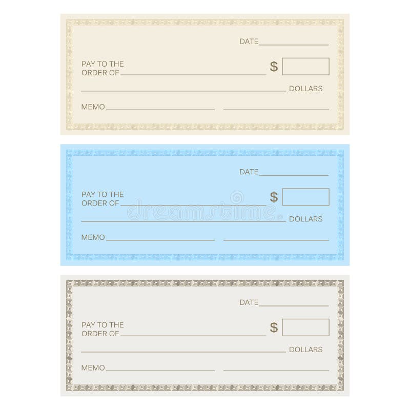 Blank check template. Check template. Banking check templ vector illustration Blank check template. Check template. Banking check templ vector illustration