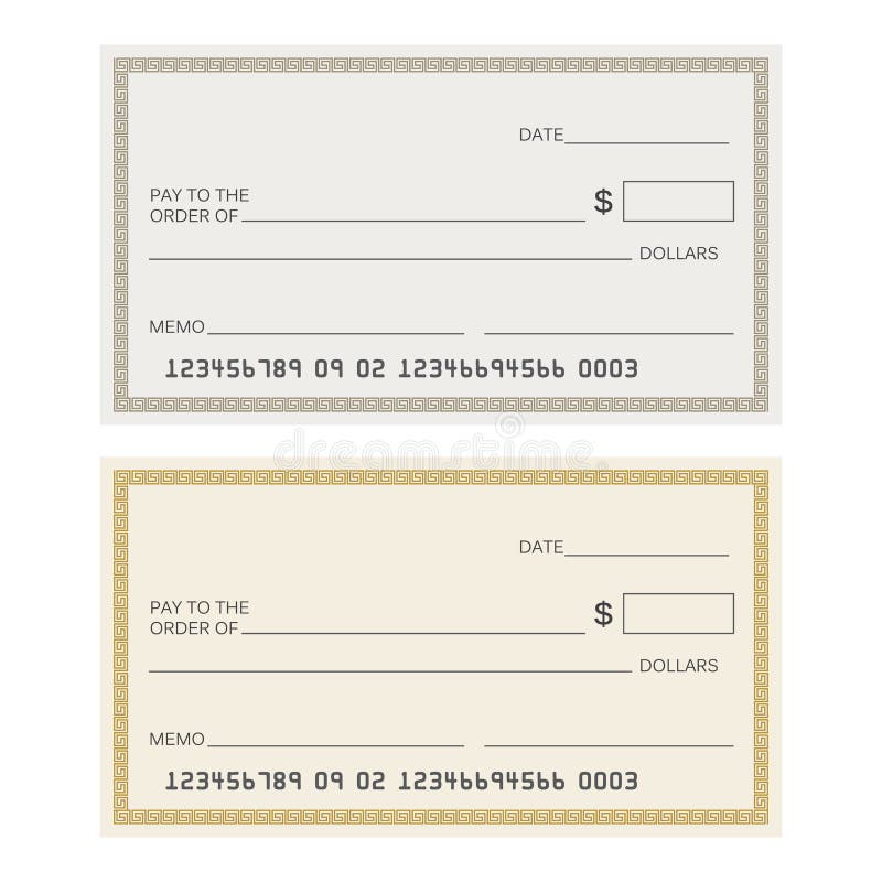 Blank Check Template. Check Template Stock Illustration - Illustration ...