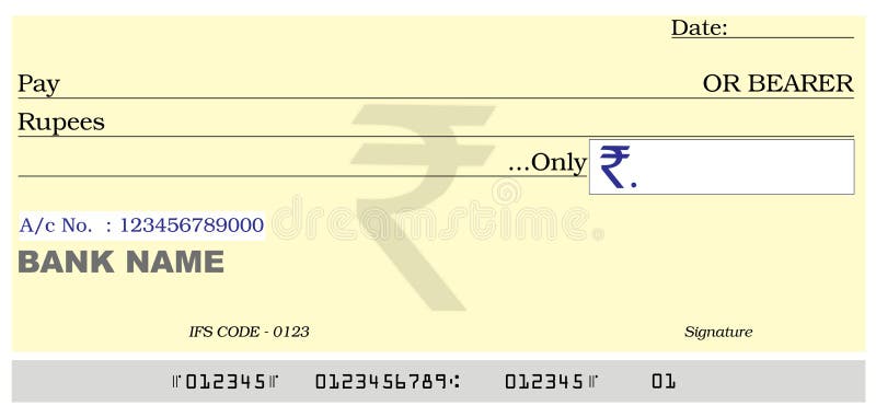 Blank Cheque stock illustration. Illustration of credit - 29