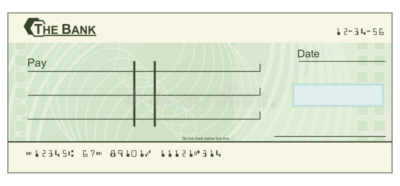 Blank cheque illustration stock vector. Illustration of ...