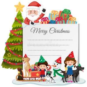 Blank Christmas Note Template Stock Vector Illustration Of Blank 