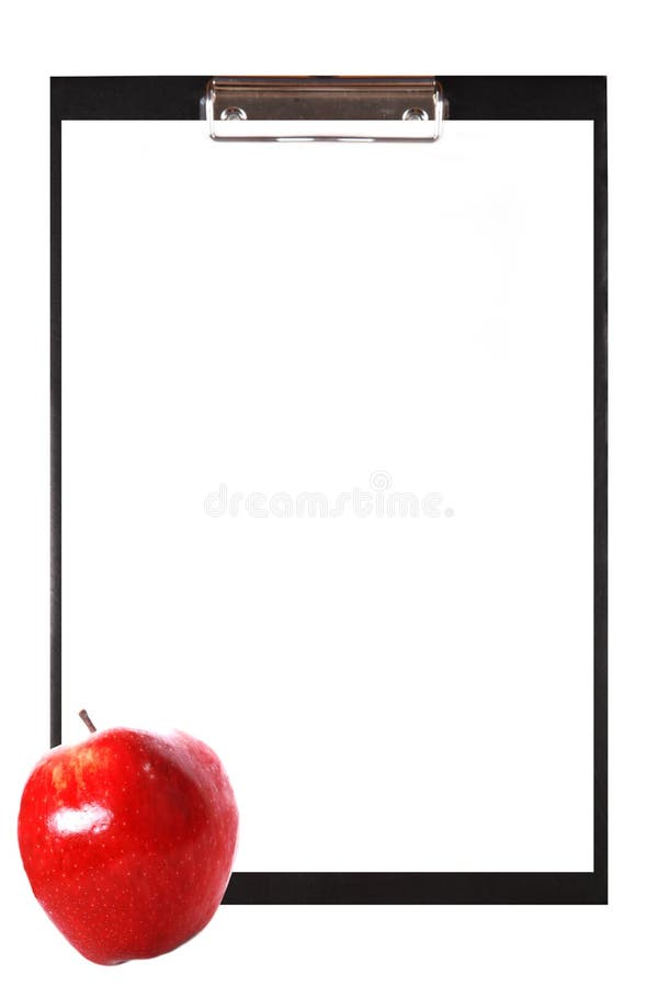 Blank clipboard with apple stock image. Image of nutrition 13830375