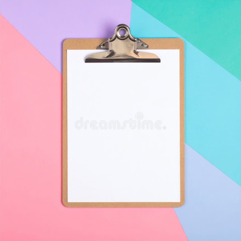 Blank Clipboard on Pastel Background royalty free illustration