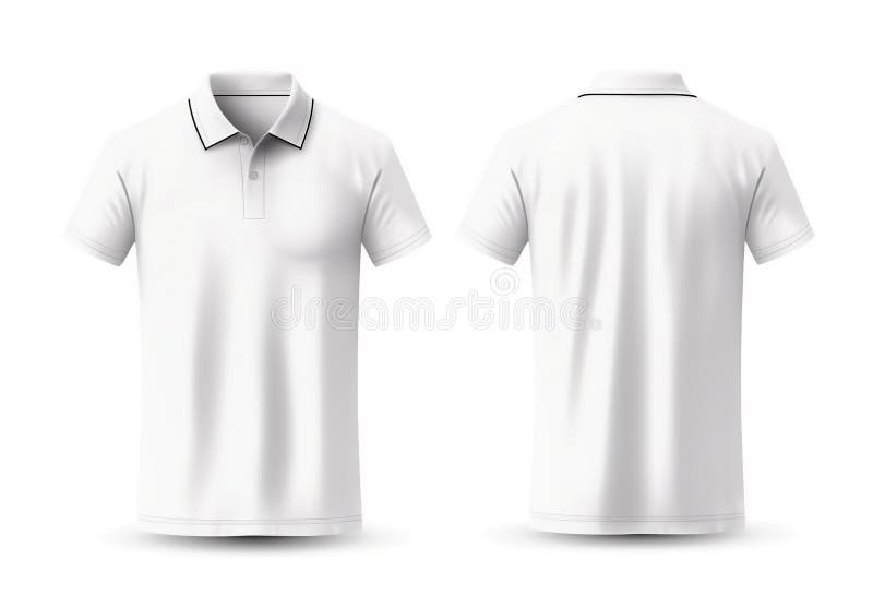 Blank Collared Shirt Mockup Template, Front and Back View, Isolated on ...