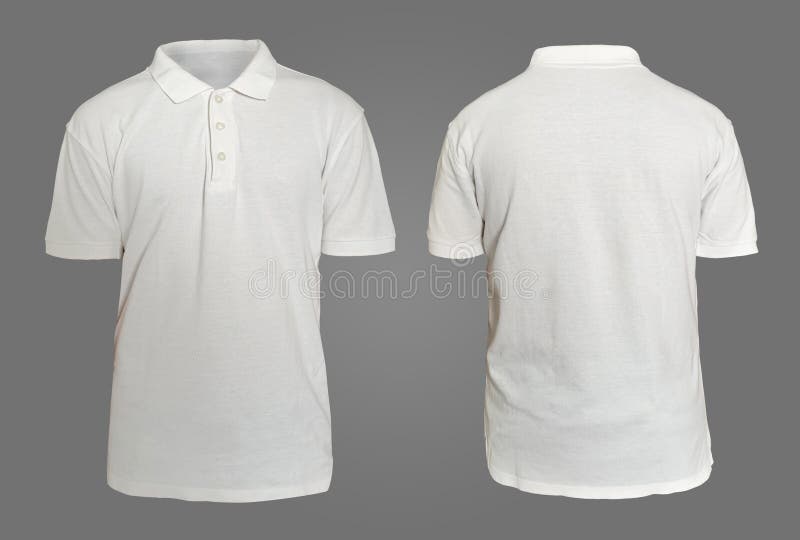 Blank Collared Shirt Mock Up Template, Front and Back View, Plain White ...