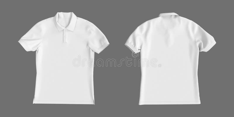 Blank Collared Shirt Mockup, Front and Back Views Stock Illustration ...