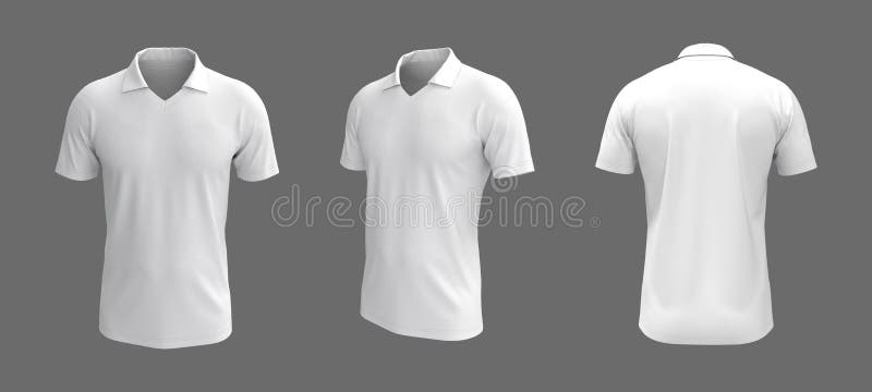 Blank Collared Shirt Mock Up Template, Front and Back View, Isolated on ...