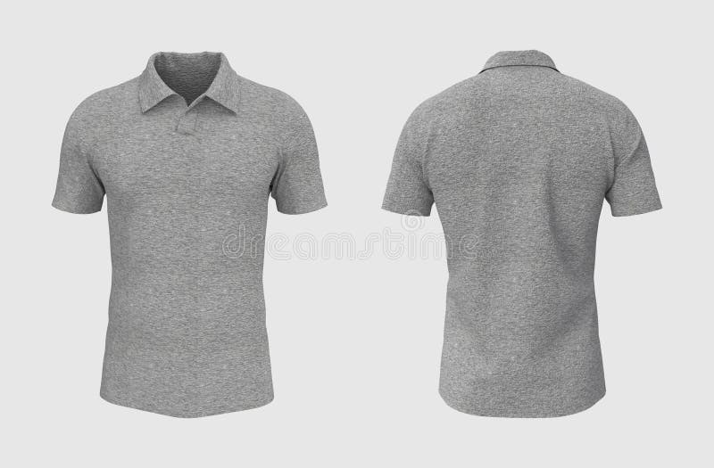 Blank Collared Shirt Mockup, Front, Side and Back Views Stock ...