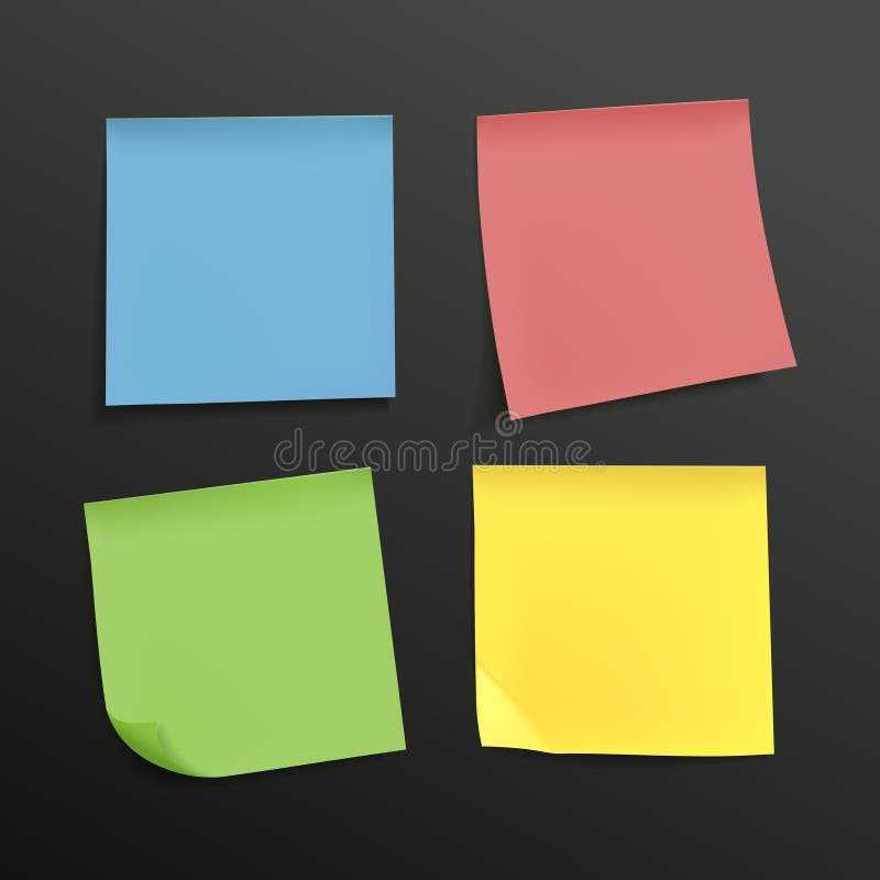 Blank colorful sticky notes set stock illustration