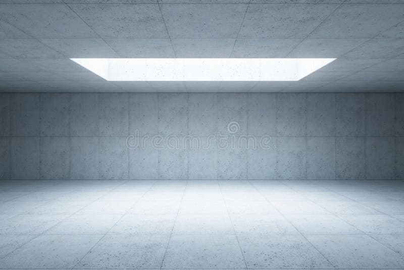 Blank Concrete Space Interior, 3d Rendering Stock Illustration