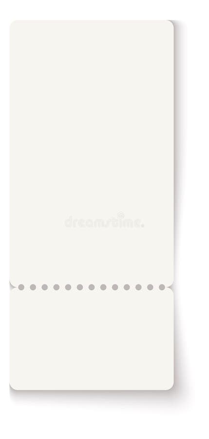 Blank coupon mockup. White lottery card template isolated on white background