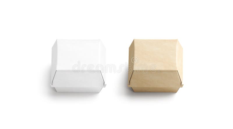 Download Blank Craft And White Burger Box Mockup Set Isolated Stock Illustration Illustration Of Disposable Meat 154506434