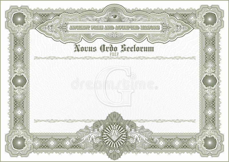 Empty blank for creating certificates, diplomas or other securities and documents. Made with a horizontal orientation in the class vector illustration