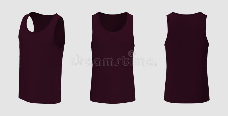 Blank Crewneck Sleeveless T-shirt Mockup in Front and Back Views ...