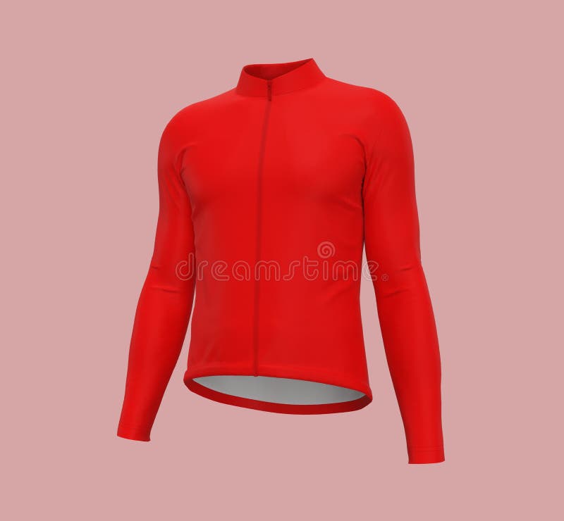 Blank Cycling Jersey Mockup in Front, Side and Back Stock Illustration