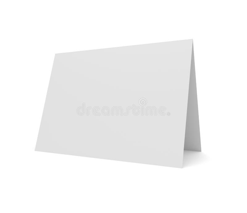 Blank 3d illustration greeting card isolated on white. stock photos