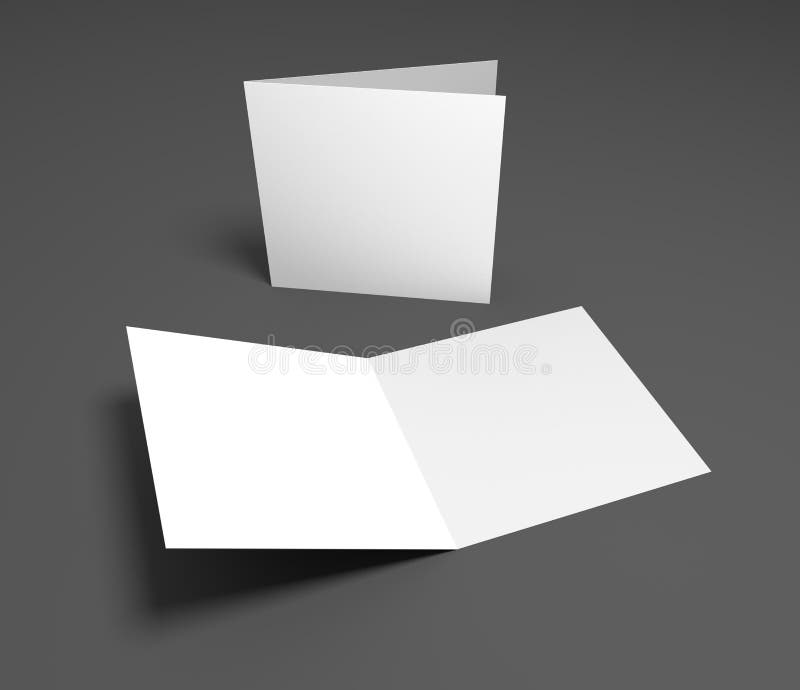 Blank 3d illustration open square greeting cards vector illustration