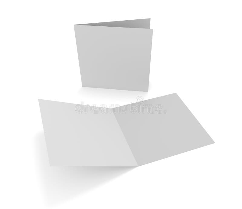 Blank 3d illustration opening square isolated greeting card stock illustration