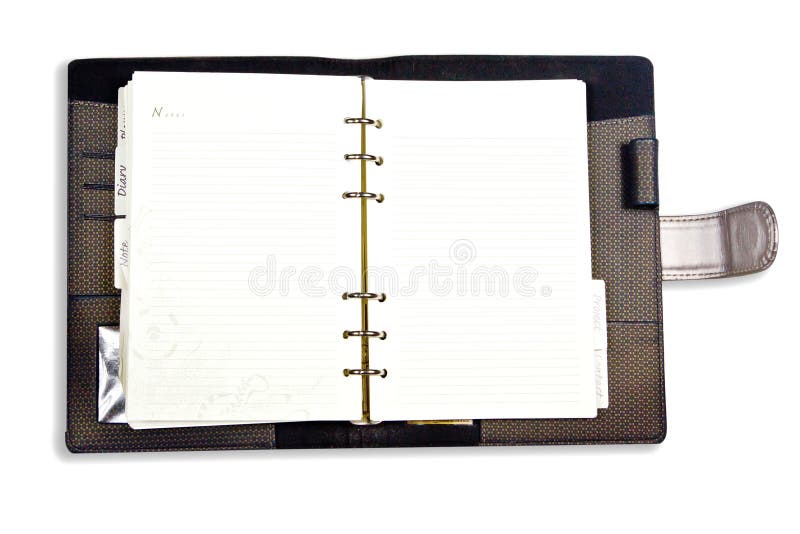 Blank of dairy notebook open