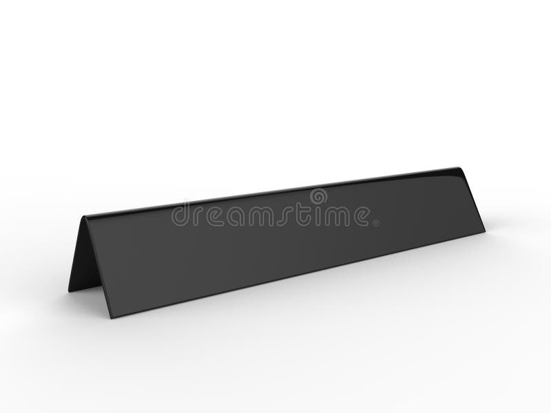 Blank Desk Name Plate Metal For Office Home Interior 3d Render