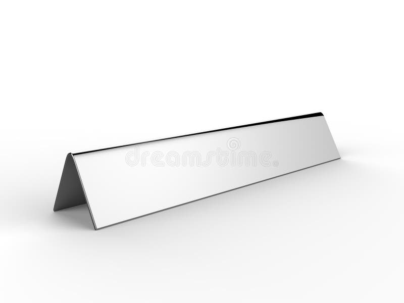Blank Desk Name Plate Metal For Office Home Interior 3d Render