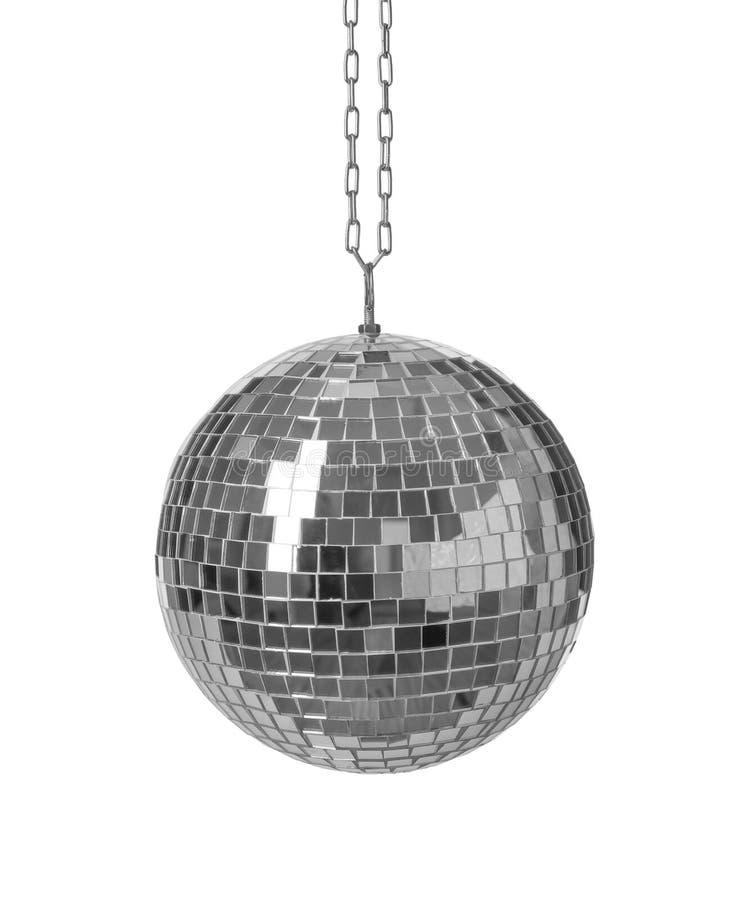 Blank discoboll isolerad på vitt arkivbild