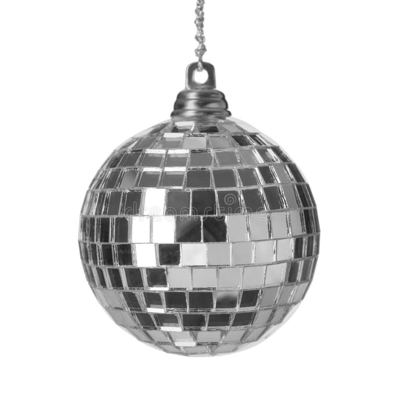 Blank discoboll isolerad på vitt arkivbilder