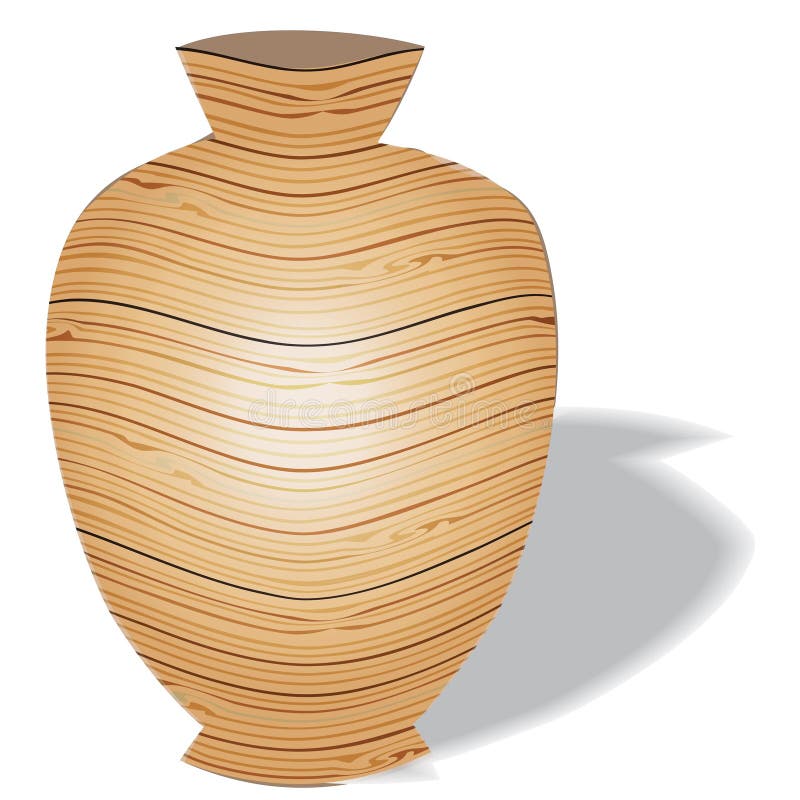 Download 3D Wooden Texture Flower Vase Stock Vector - Illustration ...