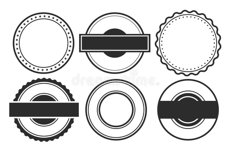 Blank Empty Circular Stamps or Labels Set of Six Stock Vector ...