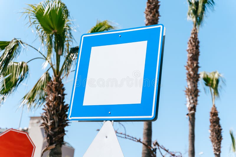 Road Sign Palm Trees Blank Stock Photos - Free & Royalty-Free Stock ...