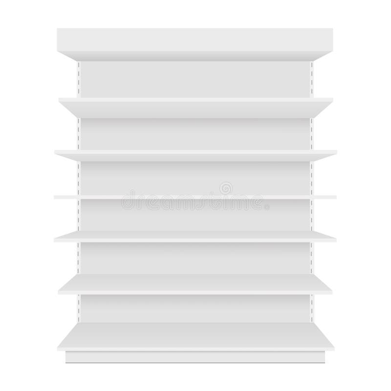 Download Empty Supermarket Shelf. Retail Store White Blank Shelves For Merchandise. Isolated Shelving ...