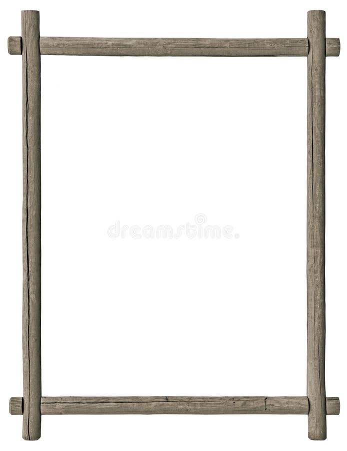 Blank Empty Signboard Frame, Vertical Isolated Copy Space, Grey Wooden Texture, Grunge Aged Rustic Weathered Empty Textured Wood