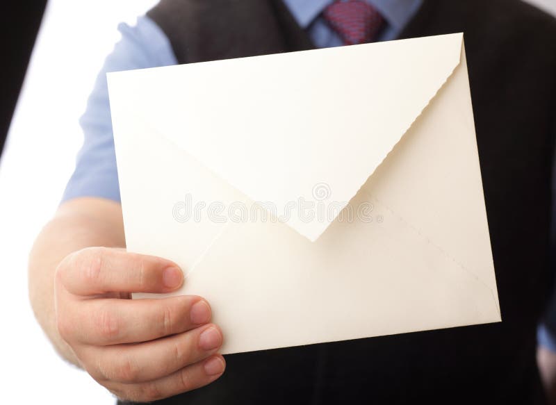 Blank envelop in a hand