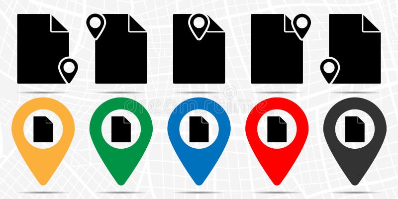 Blank file icon in location set. Simple glyph, flat illustration element of web, minimalistic theme icons royalty free illustration