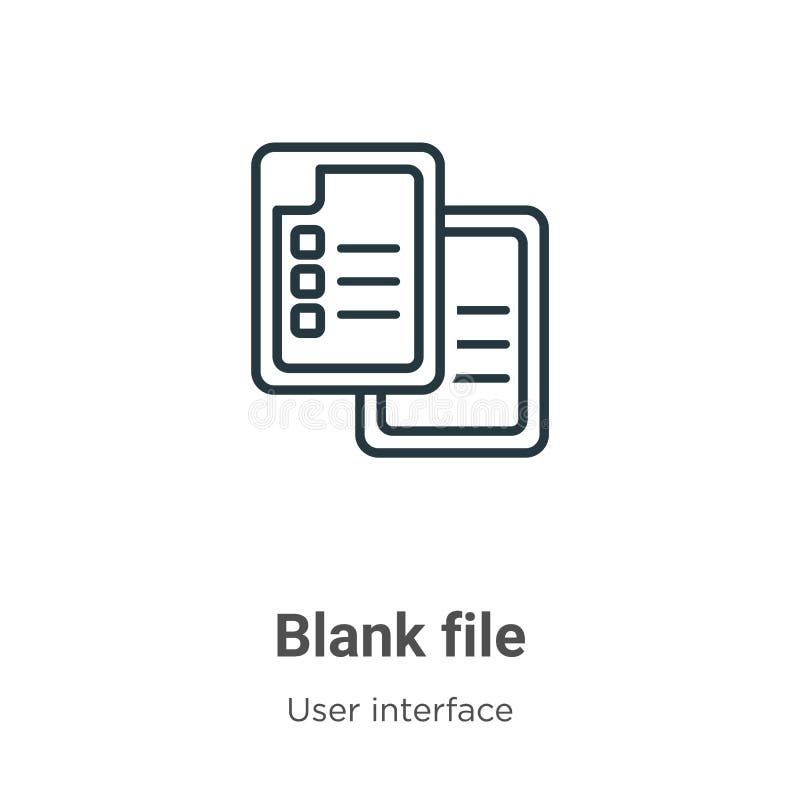 Blank file outline vector icon. Thin line black blank file icon, flat vector simple element illustration from editable user vector illustration