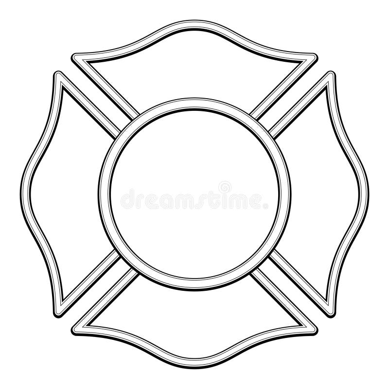 Blank fire rescue logo base black linework stock illustration