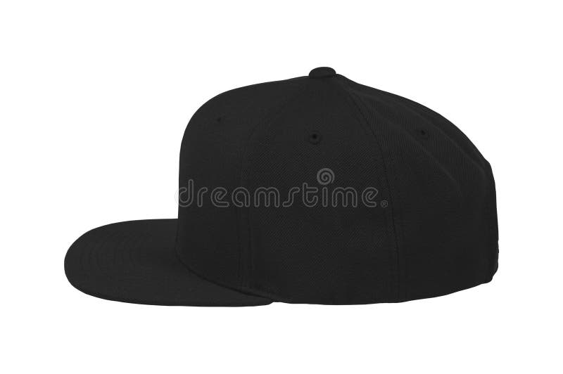 Download Blank Black Snapback Hat Cap Flat Visor For Mockup Stock ...