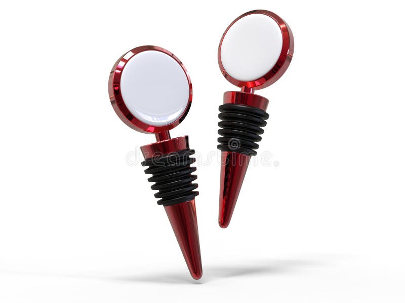 Blank Flat Top Wine Bottle Stopper for Branding and Mock Up. 3d Render