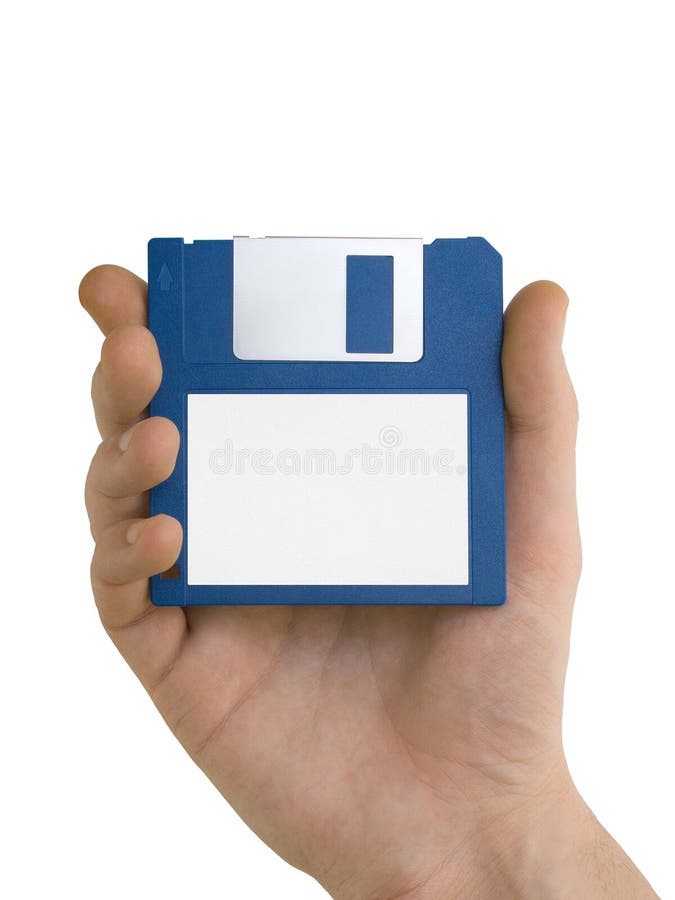 Blank floppy disc in hand