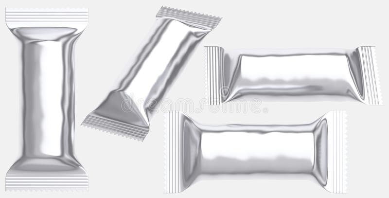 Download Blank Foil Pouch Silver Plastic Bag Stock Photo Illustration Of Cylinder Flex 68623334 PSD Mockup Templates