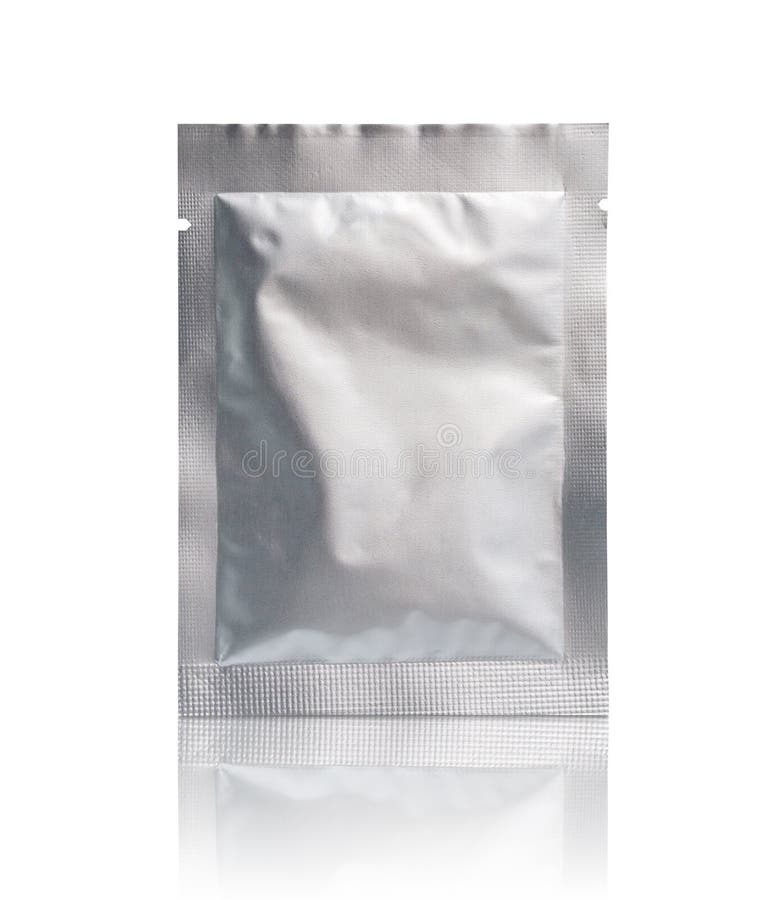 Blank Foil Sachet Packaging on White Stock Photo Image of paper, coffee 132408000