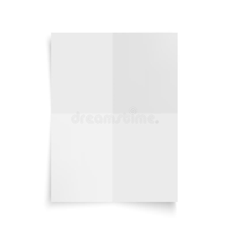 Blank Of Folded In A Quarter Paper For Your Design. Vector Stock Vector Illustration of blank