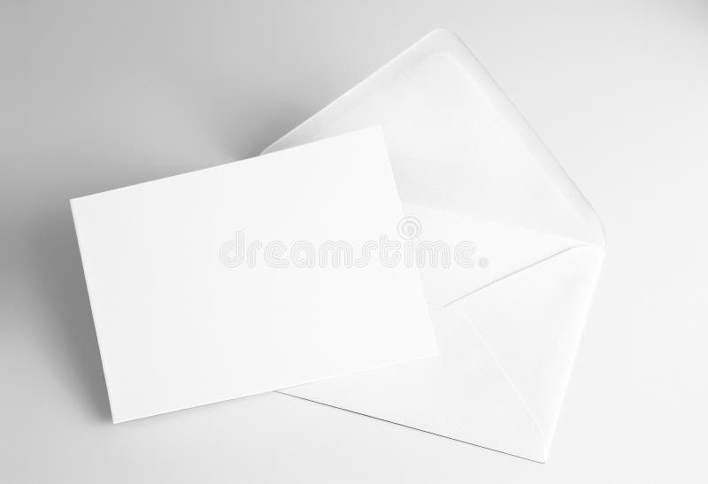 Blank folded white card and envelope royalty free stock images